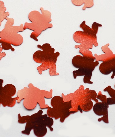 Konfetti 'Weihnachtsmänner' metallic rot