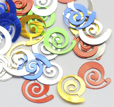 Konfetti 'Spiralen' metallic bunt