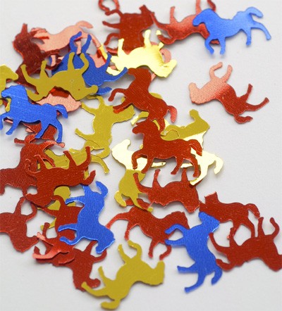 Konfetti 'Pferde' metallic bunt