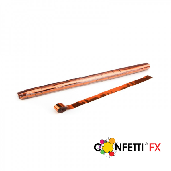 FX Luftschlangen Streamer orange metallic ( kupfer ) 10m x 2,5cm