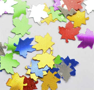 Konfetti 'Blätter' metallic bunt