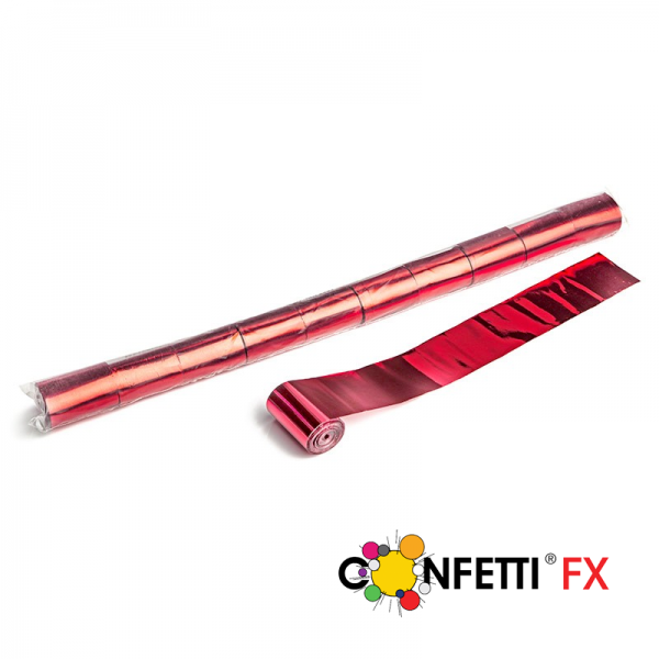 Stadion Metallic Streamer Luftschlangen rot metallic 20m x 5cm
