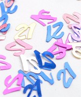 Konfetti Zahl 21 metallic bunt