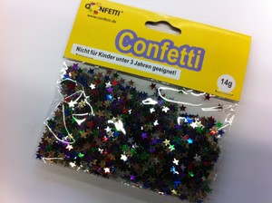 Konfetti Sterne bunt metallic - 1 cm