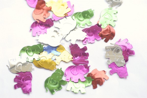 Konfetti 'Elefanten' metallic bunt