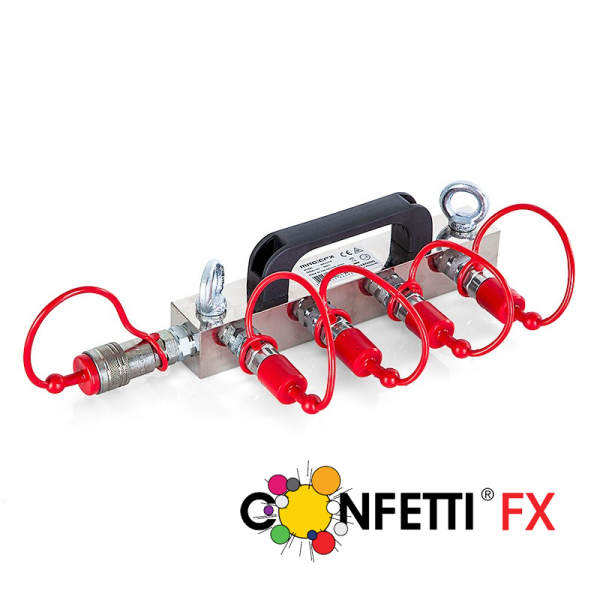 CO2 Hochdruck Verteilerblock ( 4x3/8 Schlauch in, 1x3/8 Schlauch out