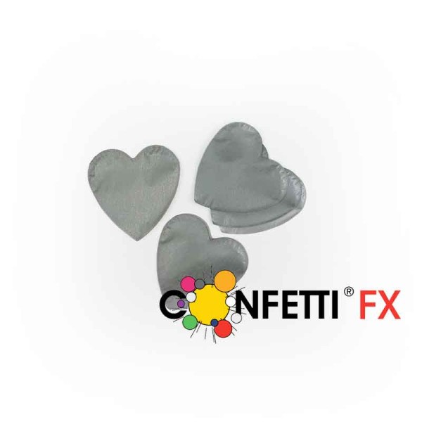 FX Konfetti Herzen metallic silber biologisch abbaubar