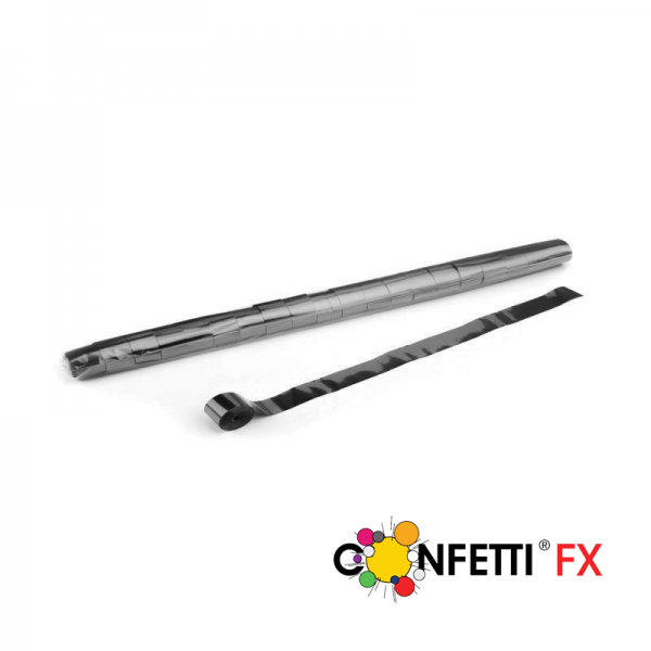 FX Luftschlangen Streamer schwarz metallic 10m x 2,5cm