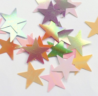 Konfetti Sterne pvc bunt perlmutt