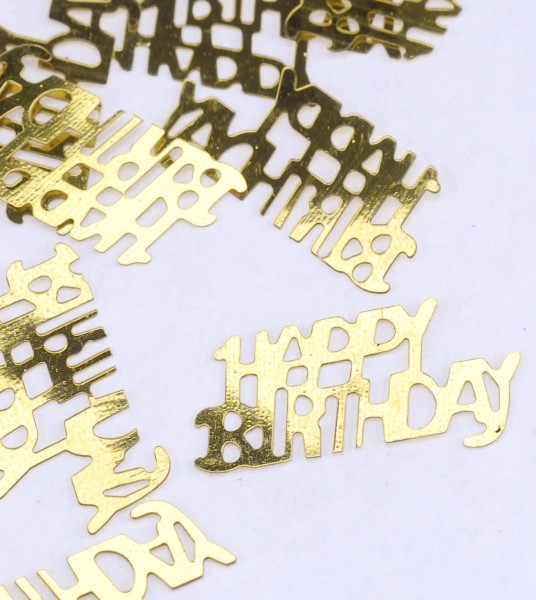 Konfetti 'Happy Birthday' metallic gold